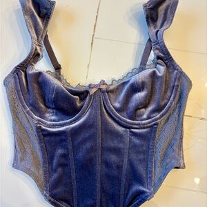Garage Blue Cropped Corset Top
